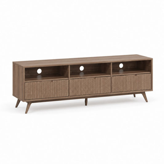 Mobile porta TV rettangolare noce in MDF impiallacciato 180 x 40 x 60 cm