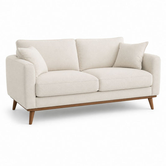 Divano 2 posti beige in poliestere rettangolare 180 x 85 x 85 cm
