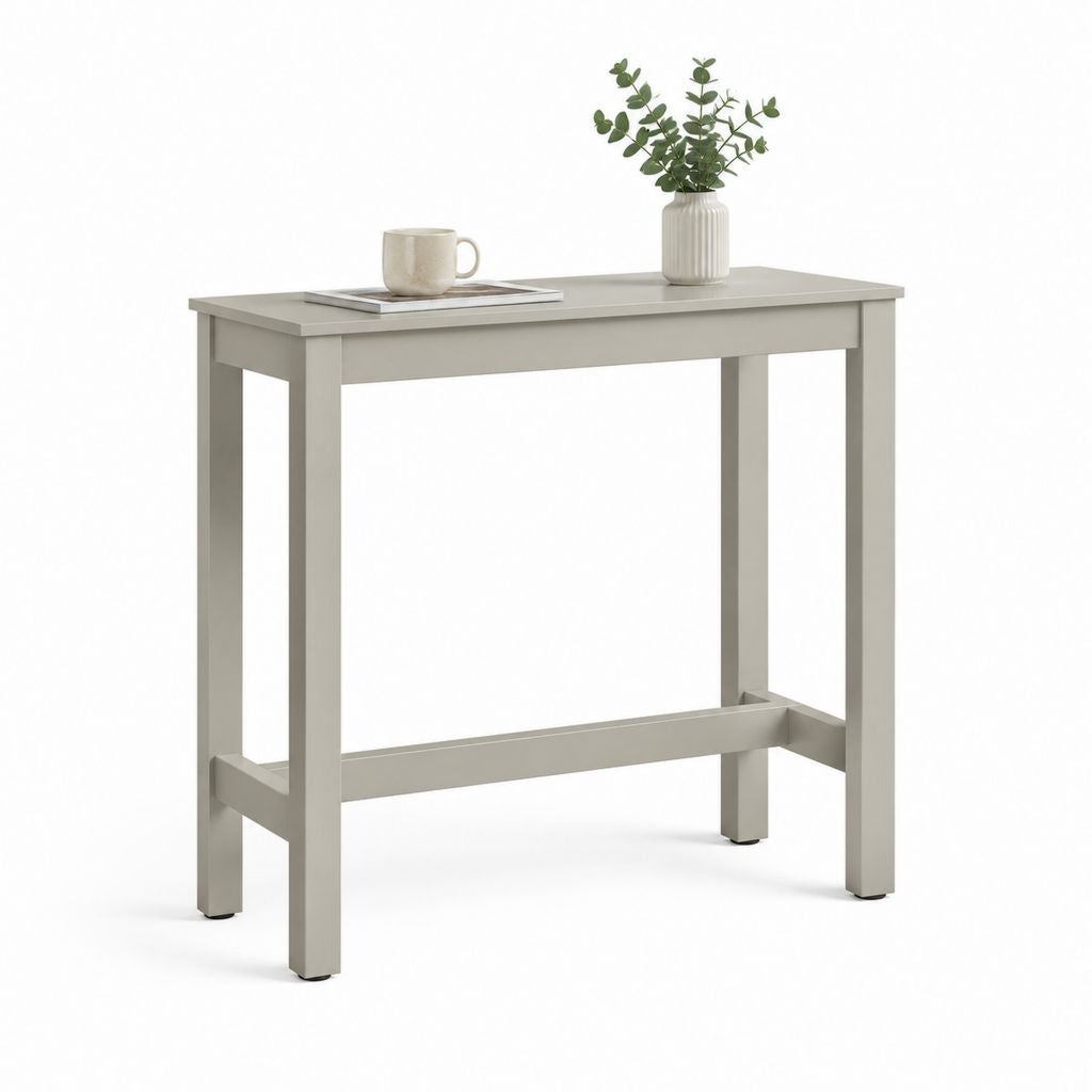 Tavolo da pranzo alto grigio tortora in MDF rettangolare 100 x 50 x 90 cm