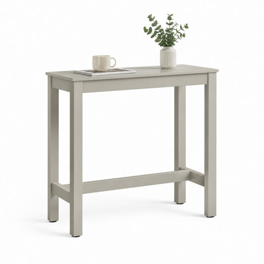 Tavolo da pranzo alto grigio tortora in MDF rettangolare 100 x 50 x 90 cm
